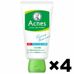 Mentholatum Acnes Scrub Face Wash for Acne Care 4Pack Set 130g Made in Japan - Picture 1 of 7