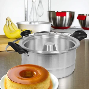 - Aluminum Flan Mold Double Boiler with Glass Lid (1.6 Liter) - Includes Aluminu - Picture 1 of 12