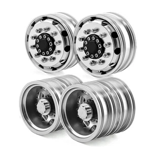 ALUMINIUM FRONT & REAR WHEEL SET FOR 1/14 RC TAMIYA TRACTOR TRUCK SCANIA R620 - Picture 1 of 12