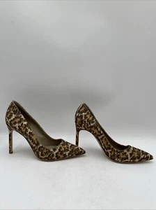 Manolo Blahnik BB 105 Leopard Print Fabric Pointed Toe High Heels Women’s 39.5 - Picture 1 of 5