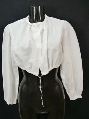 Gr.44 Dirndlbluse süße Bluse für Dirndl Baumwollmischung mit Spitze B9435 - Bild 1 von 3