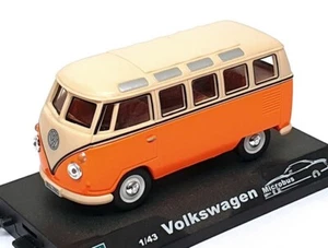 Cararama 1/43 Scale CARA07 - VW Volkswagen Microbus - Orange/Beige - Picture 1 of 5
