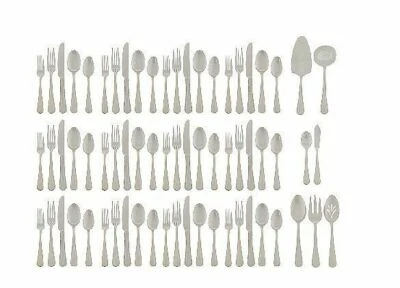ED On Air Hampton Forge 18/10 67pc Flatware Set by Ellen DeGeneres H207100 NIOB