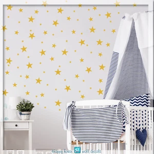 Stars Wall decals, 70 Multi-sized Gold Stars stickers, Nursery wall decor - Picture 1 of 6