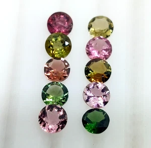 Natural Multi Tourmaline Round Shape Faceted Cut Loose Gemstone 5.02 Cts 5X5 mm - Picture 1 of 7