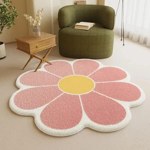 Tappeto soggiorno a forma di fiore tappeti semplici per camera da letto comodino tappetino - Foto 1 di 32
