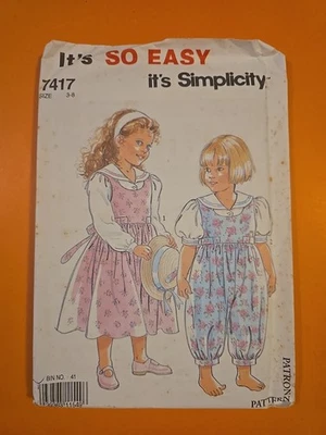 SIMPLICITY PATTERN 7417 CHILDS' JUMPER & JUMPSUIT - Image 1 of 3