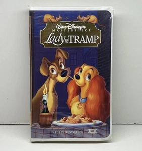 Lady & the Tramp VHS Disney Video Tape Masterpiece Animation Movie VTG Clamshell - Picture 1 of 15