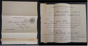 1899 Victoria Australia OHMS CHIEF SECRETARY Frank Notice Electoral Inspector - Picture 1 of 4