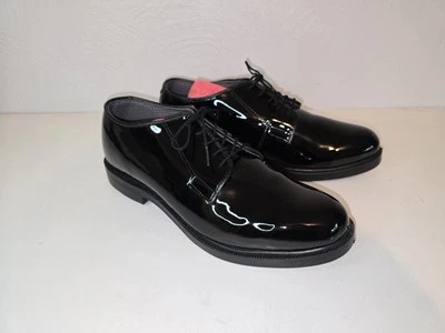 Zapatos de Trabajo Uniforme Negro Alto Brillo Bates Para Hombre BL PORO OXFORD Talla 9.5E Foto 1 de 4