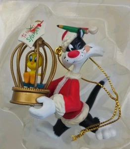 Tweety & Sylvester Looney Tunes Warner Brothers Collectible Ornament, Matrix - Picture 1 of 8