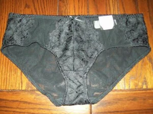 NWT CABERNET NYLON SPANDEX LACE HIPSTER PANTIES 4268 BLACK 1X 2X - Picture 1 of 2