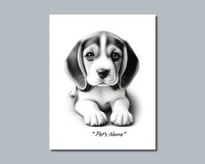 Personalized BEAGLE Puppy Pet Print Photo YOUR DOG NAME Picture 8x10 11x14 (P8) - Picture 1 of 10