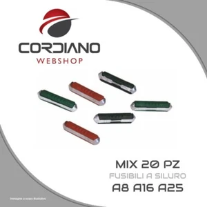 KIT 20 PEZZI FUSIBILI PER AUTO APE CAR MOTO 8A 16A 25A - Foto 1 di 5