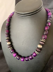 Collana in argento sterling con perle Navajo con pietre viola 11910 - Foto 1 di 12