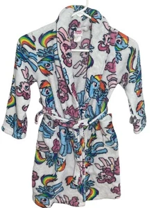 My Little Pony Fleece Bath Robe Rainbow Dash Pinkie Pie Girl Child Size Small - Picture 1 of 4