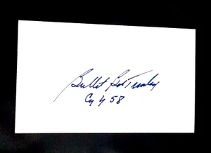 BULLET BOB TURLEY a/"CY Y 58" NEW YORK YANKEES SIGNED AUTOGRAPHED INDEX CARD 3X5 - Picture 1 of 1