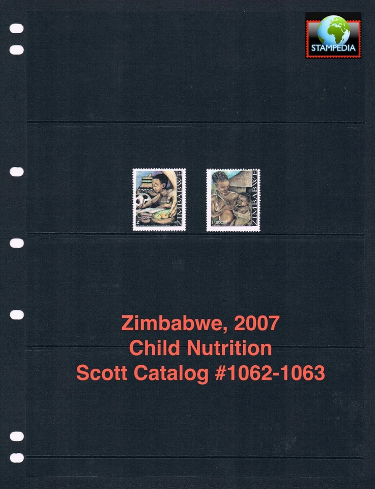 Valor Scott de $15,00 - 2007 Zimbabwe nutrición infantil, salud africana CV MNH NH UMM Foto 1 de 4