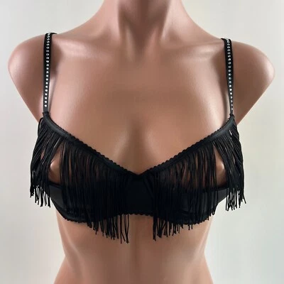 Victoria's Secret Very Sexy Push Up Without Padding Rhinestone Bra Black S NWT - Image 1 of 4