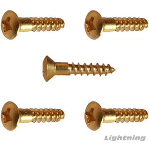 Phillips Oval Head Wood Screw Solid Brass #8 x 1-1/4" Qty 2500 - Picture 1 of 3