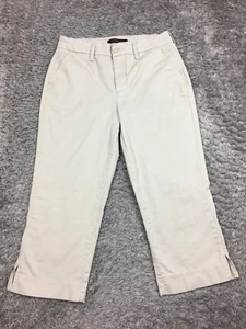 NYDJ Chino Capri Pants Womens Size 6P Petite Beige Khaki Cotton - Picture 1 of 13