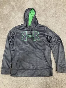 UNDER ARMOUR Cold Gear Gray Hoodie With Green Logo. Size Small. - Picture 1 of 11