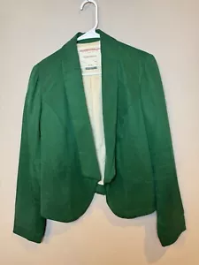 Blazer Cartonnier Anthropologie donna verde ritagliato aperto davanti abbigliamento da lavoro 4 - Foto 1 di 4