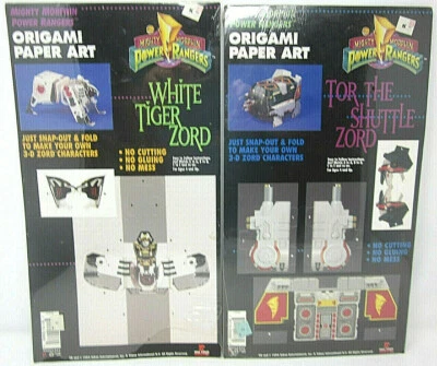 Tor Shuttle Zord White Tiger Zord Mighty Morphin Power Rangers Origami Paper Art - Image 1 of 4