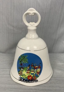 Bahamas Souvenir Campana in ceramica dipinta a mano, 5", batteria isola - Foto 1 di 6