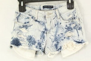 IMPERIAL STAR Girls Size 12 Denim Distressed Shorts Light Acid WashPre-owned - Picture 1 of 6