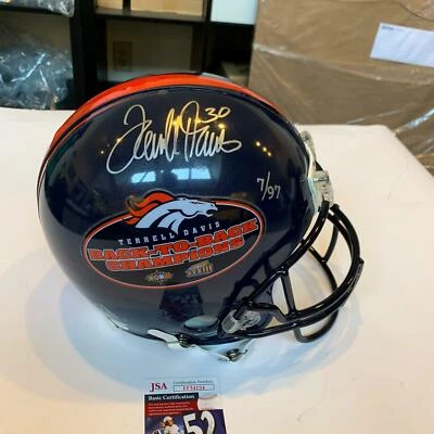 Terrell Davis Signed Denver Broncos Full Size Super Bowl Helmet JSA COA & UDA - Image 1 of 4
