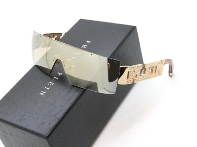 PHILIPP PLEIN Very Plein SPP032S 300G Gold/Brown Mirror Shield Sunglasses - Image 1 of 4