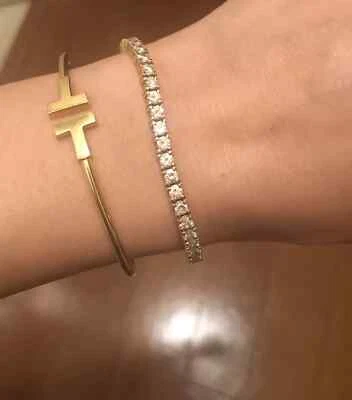 14k Yellow Gold 3 Ct Round Cut Natural Diamond Women's Tennis Bracelet 7'in - Image 1 of 4