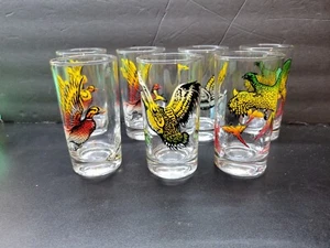 7 Vintage Wildtiere Vögel Becher Longdrink MCM Jagd Ente Wachtel Fasan Gänse - Bild 1 von 24