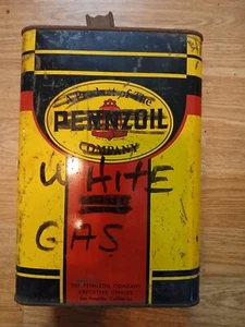Vintage Pennzoil 1 Gallon Metal Oil Can Radiator Oil Empty Man Cave Car Garage - Picture 1 of 6