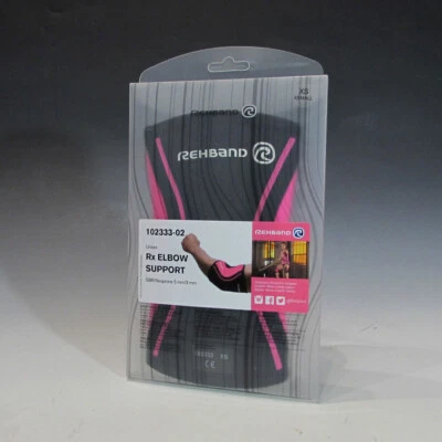 Rehband 102333-02 Rx Elbow Support (Black/Pink, XS) 5mm/3mm - Image 1 of 4