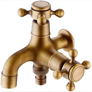 Antique Dual Purpose Style Mop Pool Tap Bathroom Wall Mount Outdoor Garden Tap - Bild 1 von 6