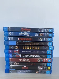 11 Marvel Superhero Movie Bundle Lot (Blu-ray) Iron Man Thor Spider-Man Avengers - Picture 1 of 5