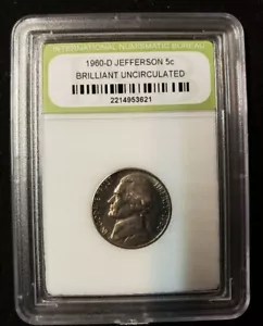 Moneda Jefferson 1960-D níquel 5 centavos/brillante sin circular - Imagen 1 de 4