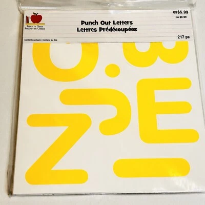 Classroom Bulletin Board Punch Cut Letters Yellow 217Pcs - Image 1 of 3