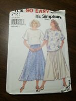Misses/' Skirt and Top Sewing Pattern Easy Top Pattern Misses/' Size 8-20 Easy Skirt Pattern Simplicity 7141 Uncut