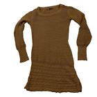 PRANA CableKnit Tunic Sweater Dress Womens XS Brown Boho LongSleeve Felicia Midi