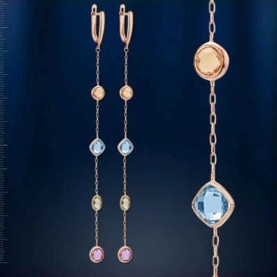 Edelsteine Ohrhänger Rotgold Roségold Ketten OHRRINGE Echtschmuck 585 Neu - Bild 1 von 3