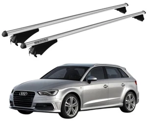 BARRE PORTATUTTO PER AUDI A3 (8VA) SPORTBACK 2013-2020 CON ANTIFURTO ARGENTO - Photo 1/5