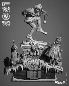 Grinch, Cindy Hund Statue Figur Skulptur Fan Art Harz versch. Größen 3D Druck - Bild 1 von 8