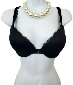 Schwarzer BH mit umarmbarem Spitzenbesatz 34C gepolstert mit Bügel von Soma  - Bild 1 von 7