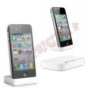 DOCKING STATION CARICATORE A BASETTA per APPLE IPHONE 4 4G 4S CARICA SINCRONIZZA - Picture 1 of 3