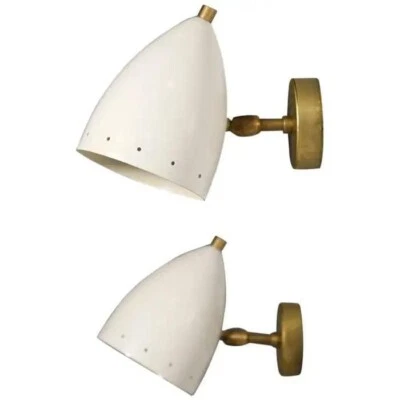 Mid Century Pair of Wall Sconce Adjustable Wall Fixture Metal Brass wall Light - Image 1 of 4