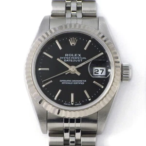 Rolex Watch Datejust 79174 Black Dial Stainless Steel 750 White Gold Automatic - Picture 1 of 9