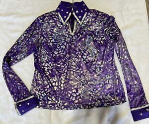 M womens western show shirt rail pleasure  Horsemanship  Purple